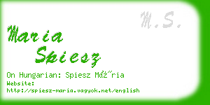 maria spiesz business card